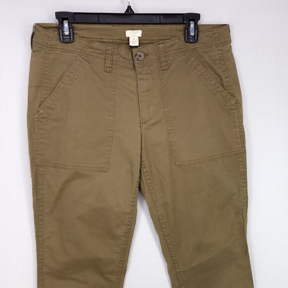 J Crew Chino Pants Tapered Leg Trousers Womens Stretch Size 8 Comfort - Picture 2 of 14